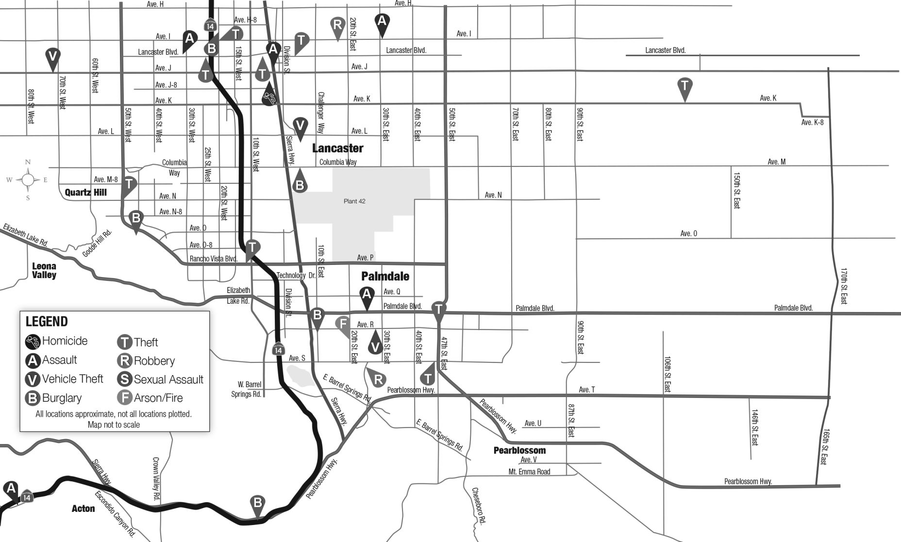 March 21, 2020 Antelope Valley Crime Map